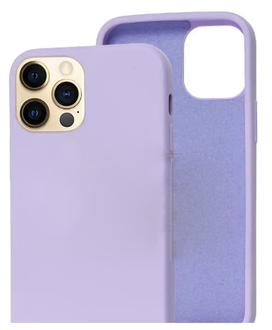 Soft Touch ( не скользкий ) силиконовый чехол накладка ярко фиолетовый / пурпурный для Apple iPhone 13 Pro с защитой для камеры и мягкой внутренней бахромой / микрофиброй / (Айфон 13 Про)