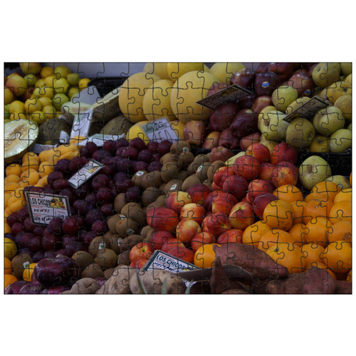 фото Магнитный пазл 27x18см."фрукты, рынок, базарная палатка" на холодильник lotsprints