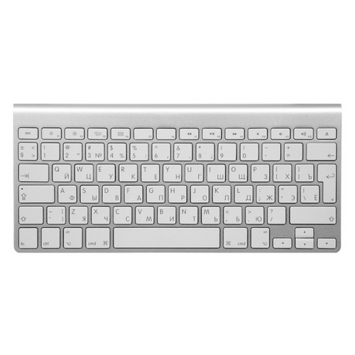 Беспроводная клавиатура Apple Wireless Keyboard MC184 White Bluetooth белый/серебристый, русская, 1 шт.