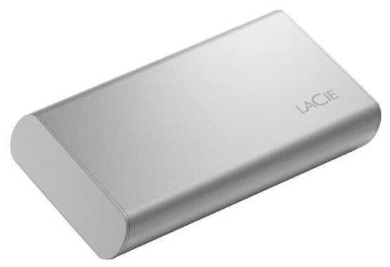 Внешний жесткий диск LaCie Exteranl SSD Portable SSD 500GB, NVMe, USB3.2 G2, USB-C, 3Y, moon silver