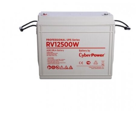 Батарея CyberPower Battery Professional UPS series RV 12500W, voltage 12V, capacity (discharge 20 h) 155Ah, capacity (discharge 10 h) 147Ah, max. discharge current (5 sec) 1340A, max. charge current 37.5A, lead-acid type AGM, terminals under bolt M8, LxWxH 340x173x281mm., f