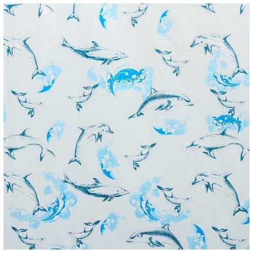 Штора для ванной Дельфины 180х180 см полиэтилен цвет белый 1 шт 600₽