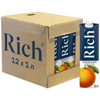 Сок Рич Апельсин 1.0 л тетрапак упаковка 12 штук