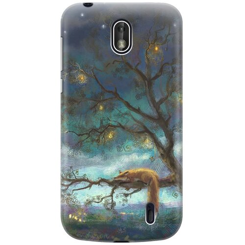 фото Re:pa накладка transparent для nokia 1 с принтом "лиса на дереве"