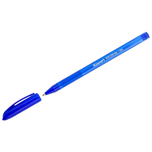 Ручка синяя шариковая Luxor Focus Icy, узел 1.0 мм, 50 шт