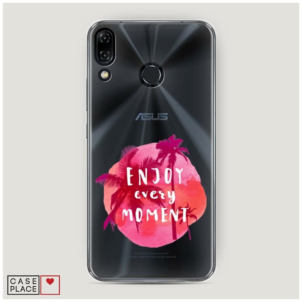 Силиконовый чехол "Розовая надпись enjoy every moment" на Asus Zenfone 5 ZE620KL / Асус Зенфон 5 ZE620KL
