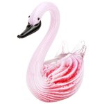 Фигурка декоративная Art Glass Фигурка Розовый лебедь 17,5х16,5 см - изображение