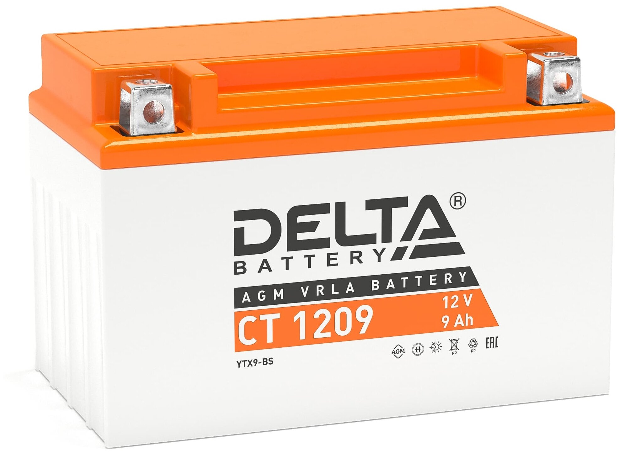 Аккумулятор для спецтехники DELTA Battery CT 1209 12В / 9А·ч 150x87x105