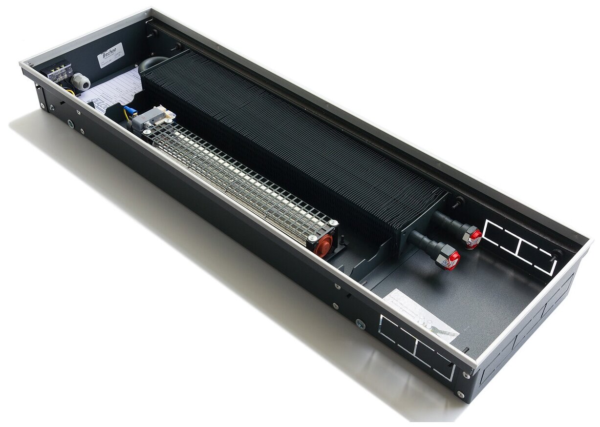 фото Внутрипольный водяной конвектор Techno Vent KVZV 250/105/1400 с принудительной конвекцией