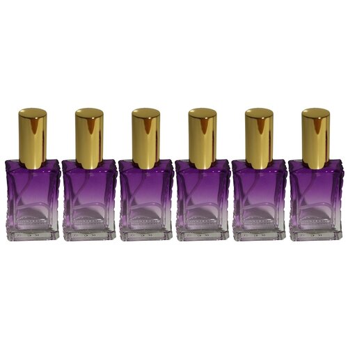 фото Атомайзер для духов aromaprovokator серо-фиолетовое стекло спрей золото 50 мл набор 6 шт