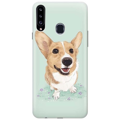 фото Ультратонкий силиконовый чехол-накладка для samsung galaxy a20s с принтом "корги" gosso