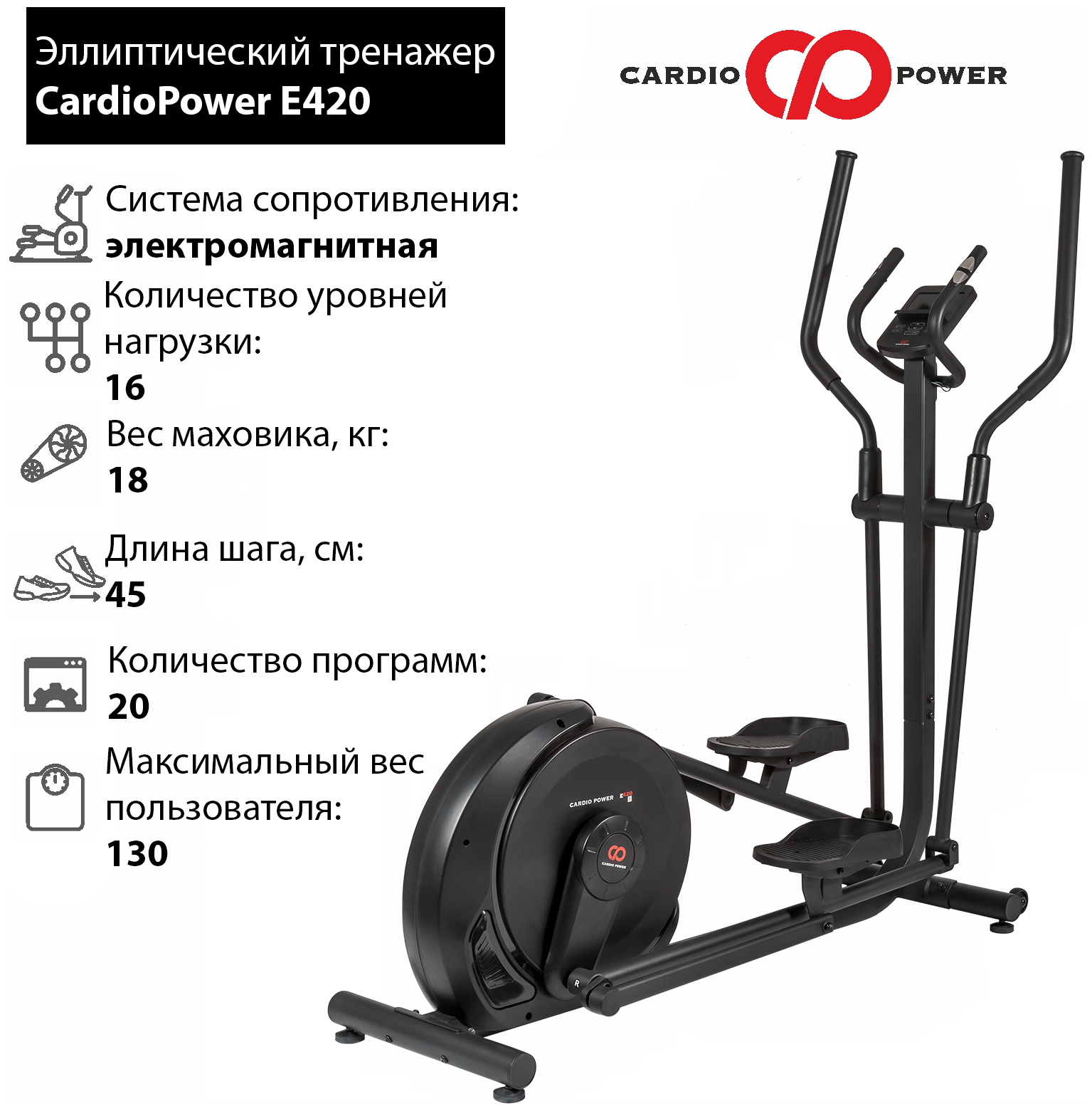 Эллиптический тренажер CardioPower E420