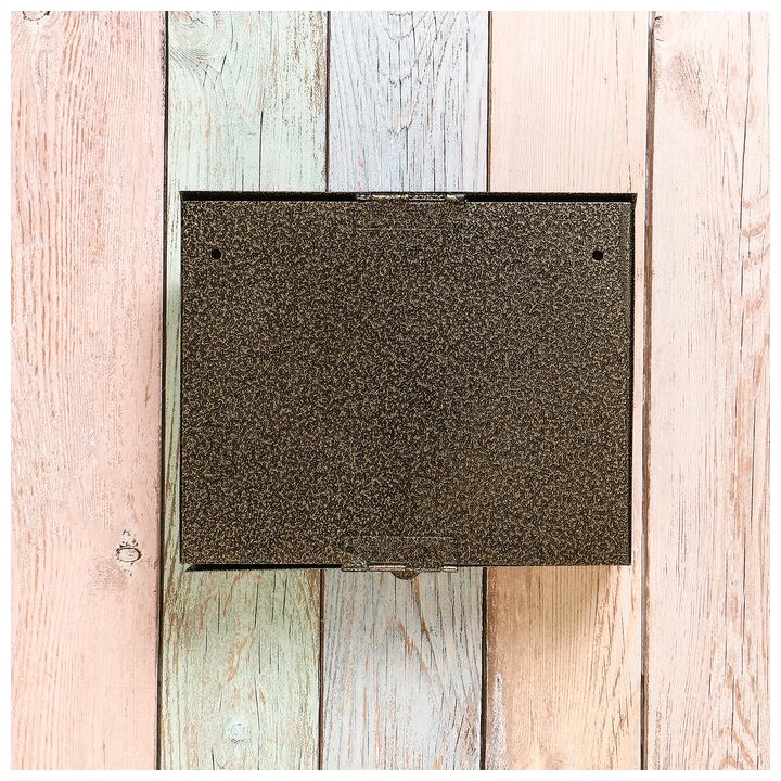 Ящик почтовый без замка (с петлёй), горизонтальный «Мини», бронзовый - фотография № 6