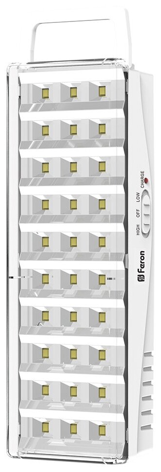 Светильник аккумуляторный, 30 LED DC, белый, EL15, FERON 12896 (1 шт.)