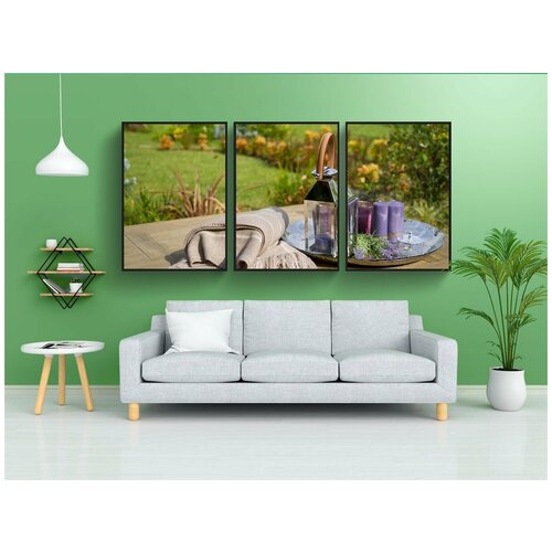 фото Набор модулных постеров для интерьера "сад, трава, парк" 60x90 см. в тубусе, без рамки lotsprints