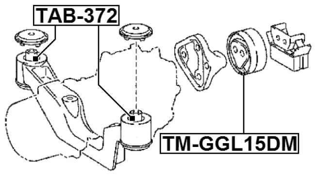 Подушка заднего дифференциала Febest TM-GGL15DM