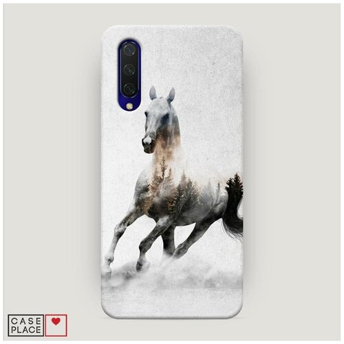 фото Чехол пластиковый xiaomi mi cc9 лошадь лес case place