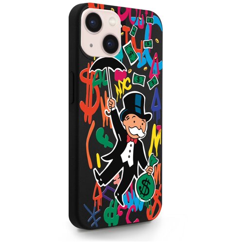 фото Черный силиконовый чехол musthavecase для iphone 13 rich uncle pennybags/ богатенький дядюшка толстосум для айфон 13 противоударный