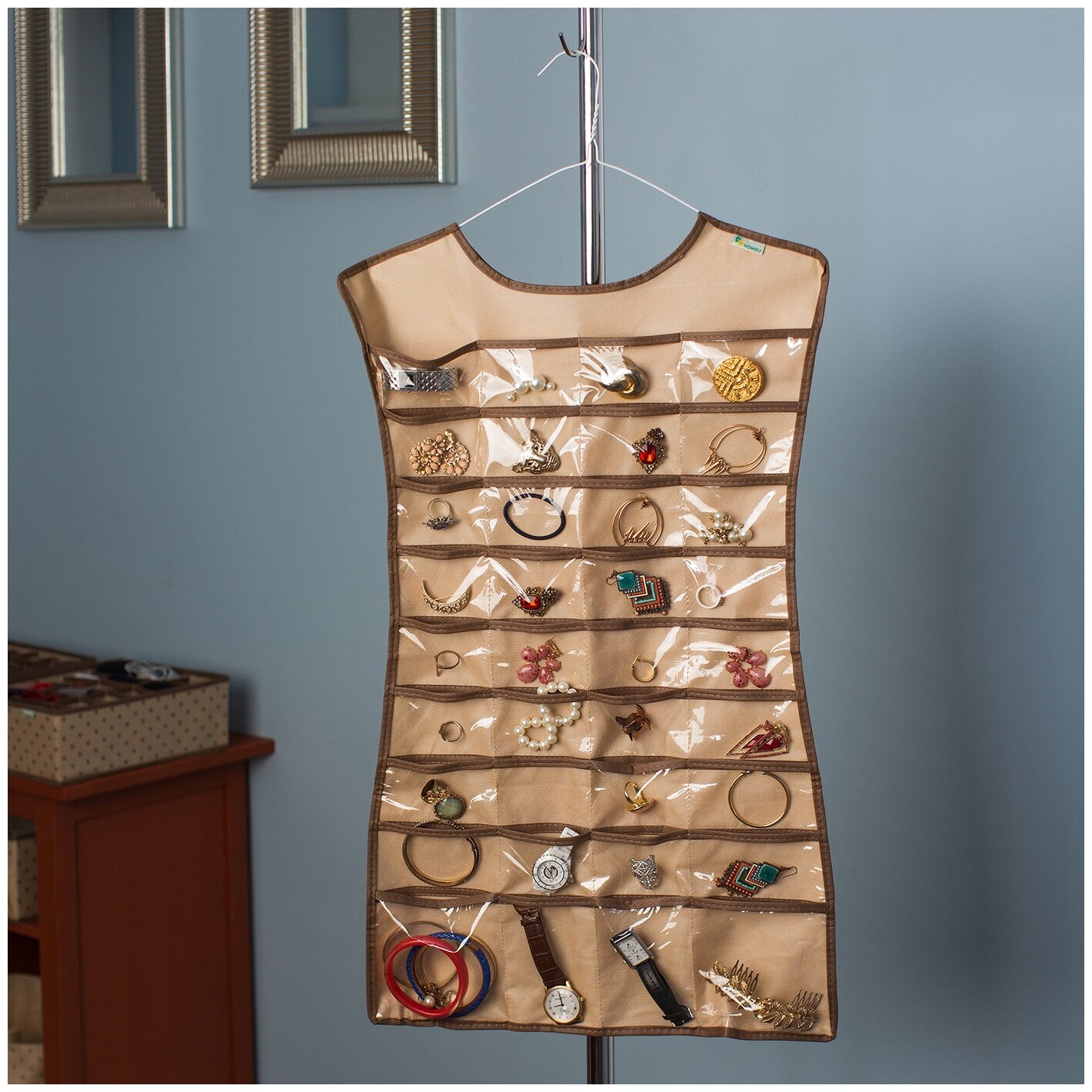 Органайзер-платье для украшений, аксессуаров и мелочей (45х75 см)