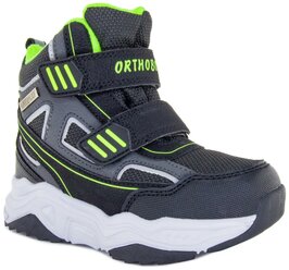 Ботинки Orthoboom 80123-04 для мальчика, размер 35, цвет черный с салатовым