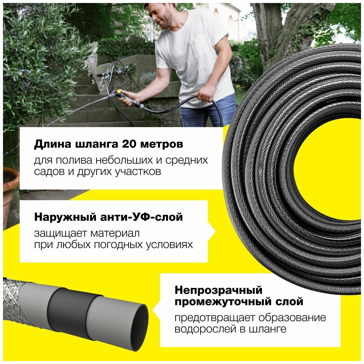 Шланг Karcher Performance Premium 1/2" 20м поливочный черный (2.645-324.0) - фото №12