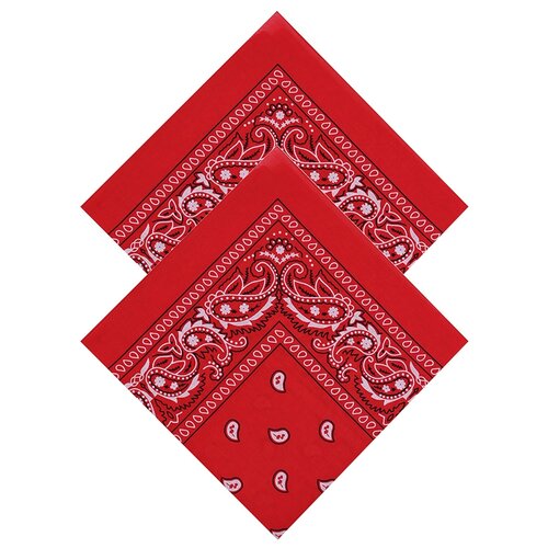 Бандана платок в стиле hip-hop универсальная косынка повязка для волос на голову, красная набор 2 шт