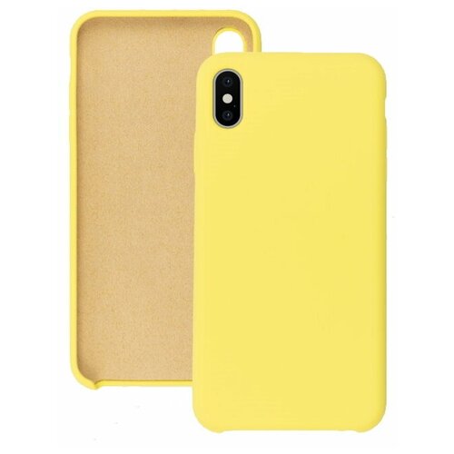 фото Чехол накладка для iphone x с подкладкой из микрофибры / для айфон х / желтый qvatra