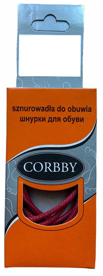 Corbby шнурки, тонкие, красные 90 см. Хлопок с пропиткой.