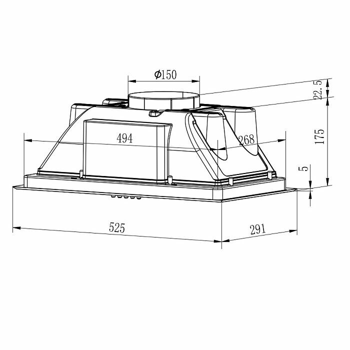 Полновстраиваемая вытяжка Evelux Margit 60 W