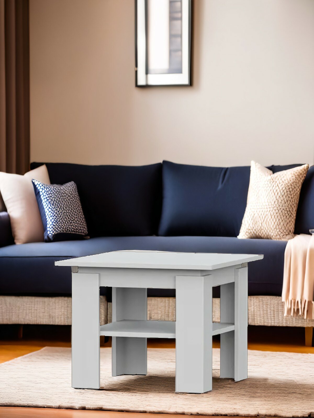 фото Стол журнальный для гостиной, спальни, скандинавский NORD STAR 900/Белый