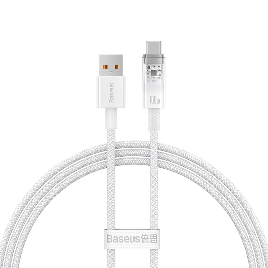 Кабель USB BASEUS Explorer Series USB - Type-C, 5A, 100W, 1 м, белый