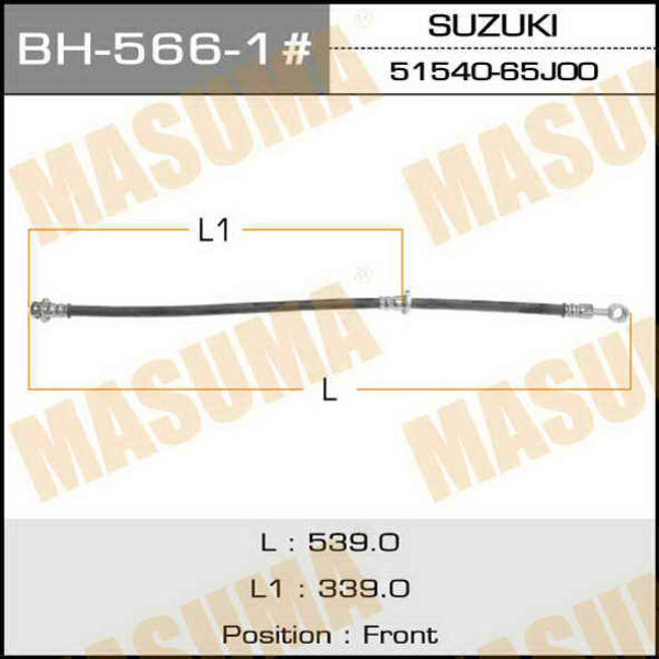 MASUMA BH-566-1 (5154065J00) шланг тормозной передний правый\ Suzuki (Сузуки) grand Vitara (Витара) II 05