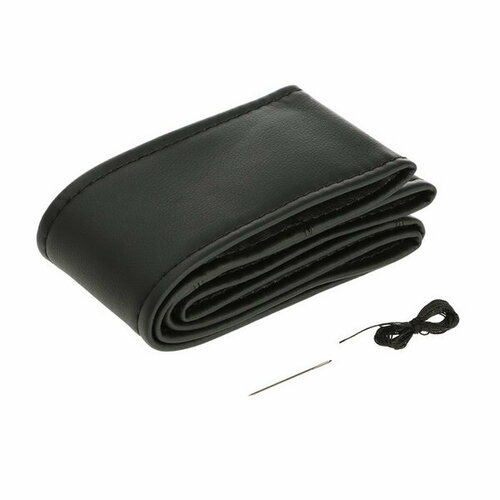 Оплетка на руль сшивная экокожа черная нить игла размер 2ХL 42-44 см 889₽