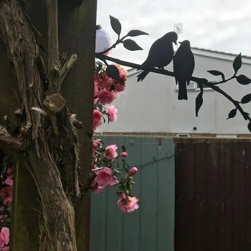 Садовый декор "Любовь птиц", 33 см, черный