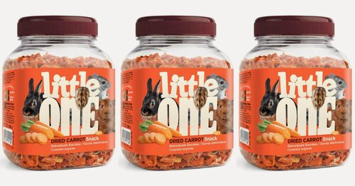 Изображение товара Little One Лакомство для грызунов Сушеная морковь, 200 г, 3 шт
