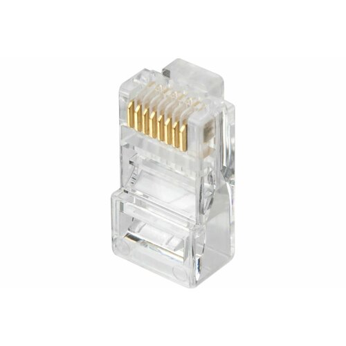 Коннектор RJ45 (8p8c) TWIST для витой пары, универсальный, категория 6 (cat. 6), неэкранированный (UTP), прозрачный, 20шт