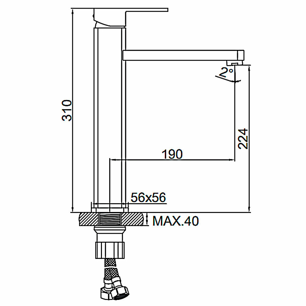 Смеситель для раковины Ledeme H33B L1133B - фото №9