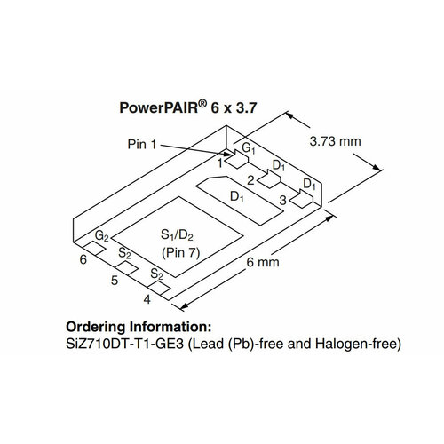 Микросхема SiZ710DT N-Channel MOSFET 20V 6.9A микросхема aon2406 n channel mosfet 20v 8a dfn2x2b