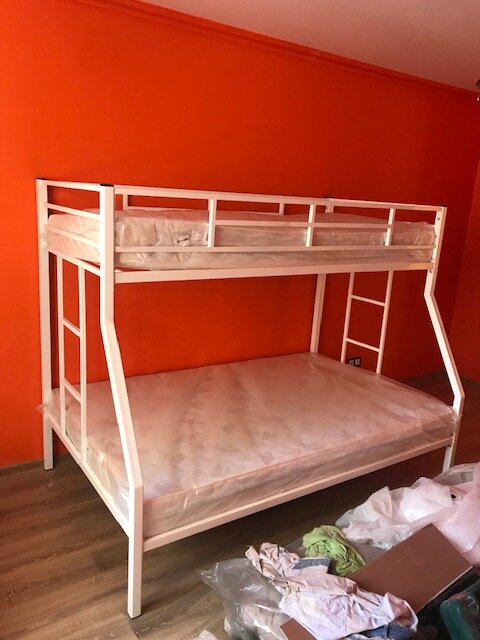 Металлическая двухъярусная кровать Гранада 90/120 на 190 цвет Белый