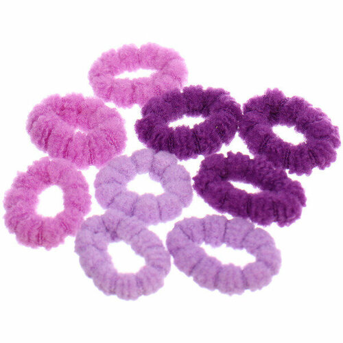 Резинки для волос 100шт «миндаль», цвет фиолетовый, d-2см