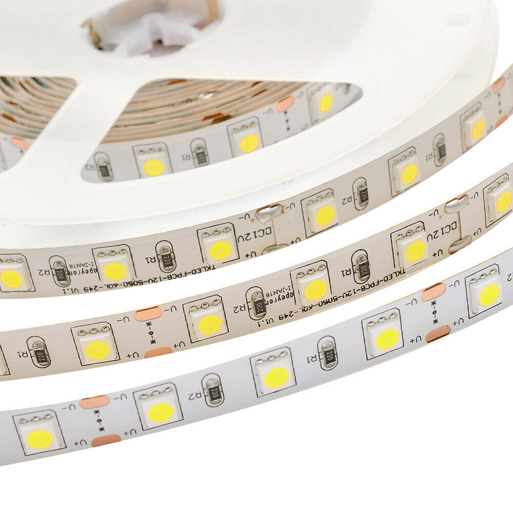 Лента светодиодная Apeyron LED smd 5050, 60 led/1м, 12В, IP23, 14,4Вт/м, 700Лм/м, холодный белый, 5м - фото №9
