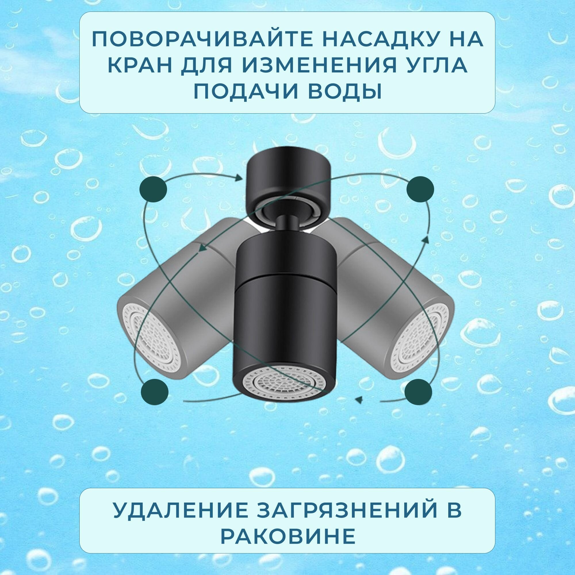 Аэратор насадка на кран Looney, цвет черный — фото 1