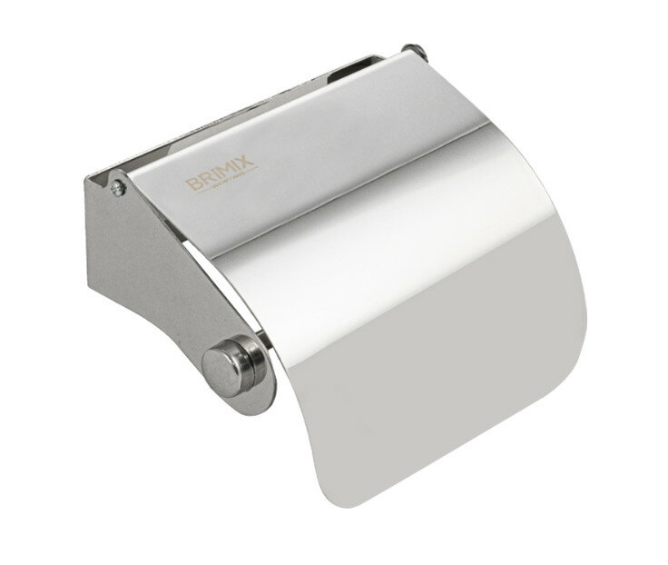 Держатель для туалетной бумаги BRIMIX 79907 с экраном из нержавеющей стали марки 304 хромированный