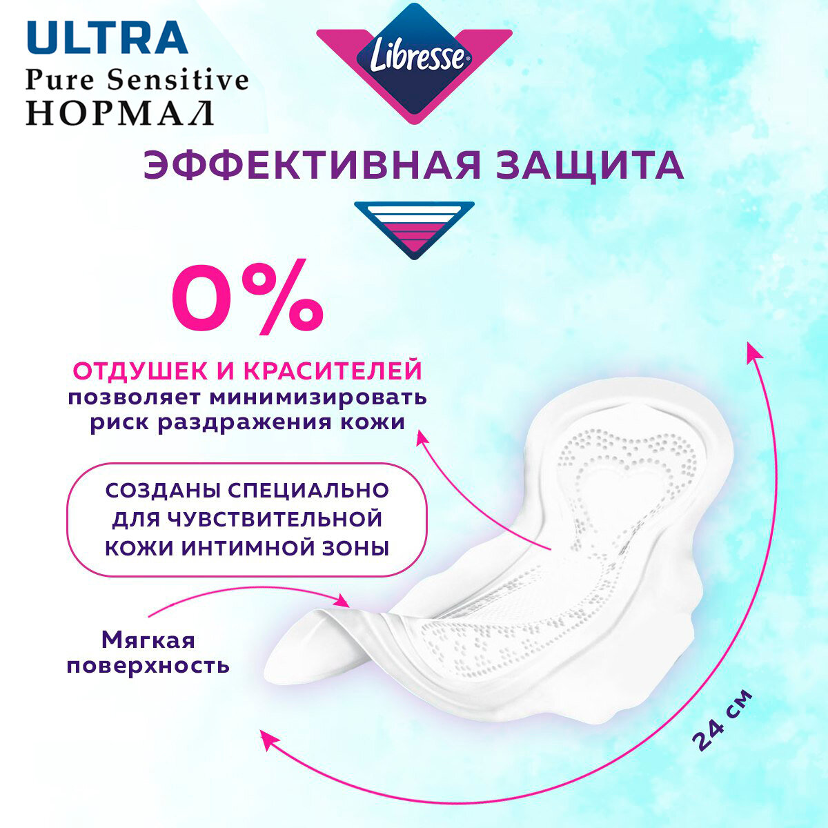 Прокладки женские LIBRESSE Ultra Pure Sensitive набор ночные 6 шт х 1 уп, нормал 8 шт х 2 уп