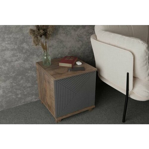 Тумба прикроватная Копенгаген со створкой - Дуб Самдал Серый графит 3769₽