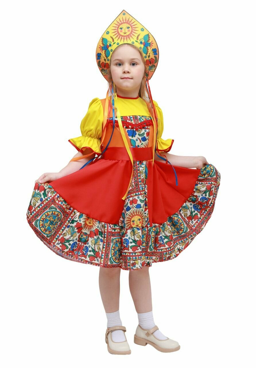 Русский народный костюм для девочки с кокошником