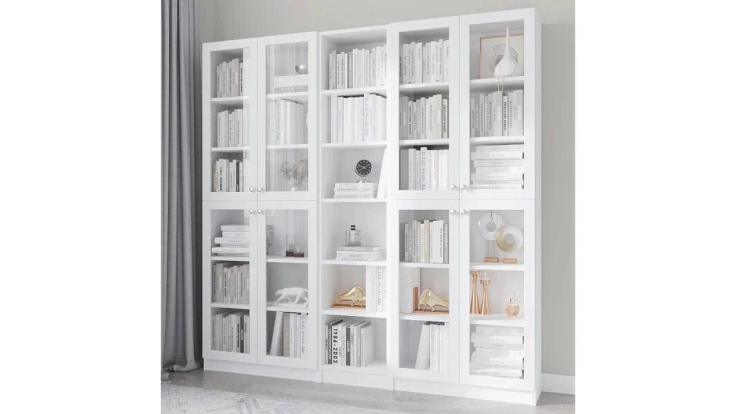 Книжный шкаф Билли 30 размер 200х30х202 цвет Белый