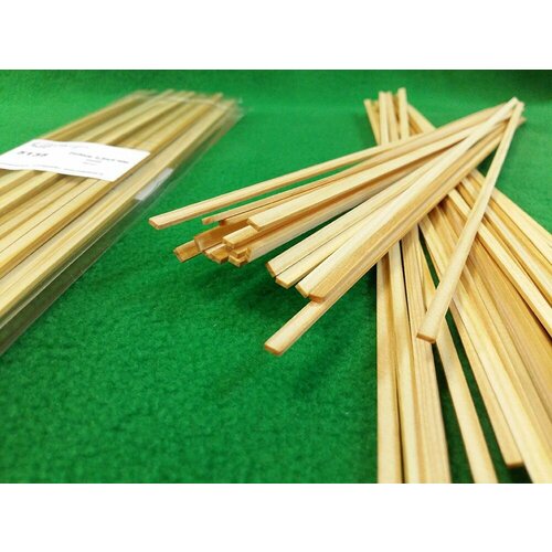 Деревянные рейки для моделизма из сосны 1,5х4 мм (30 шт) длина 30 см