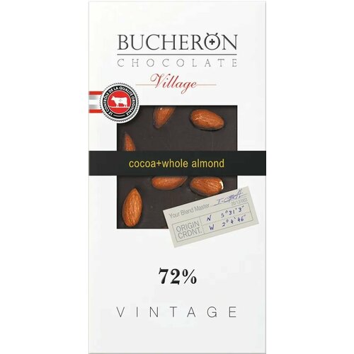 BUCHERON VILLAGE шоколад горький с цельным миндалем 100г