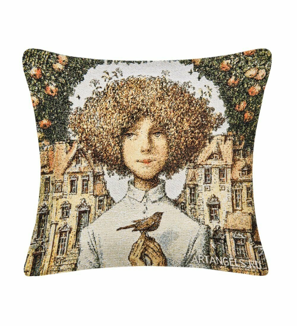 Подушка гобеленовая 'Всегда жду тебя дома' А. Наливкина 30х30